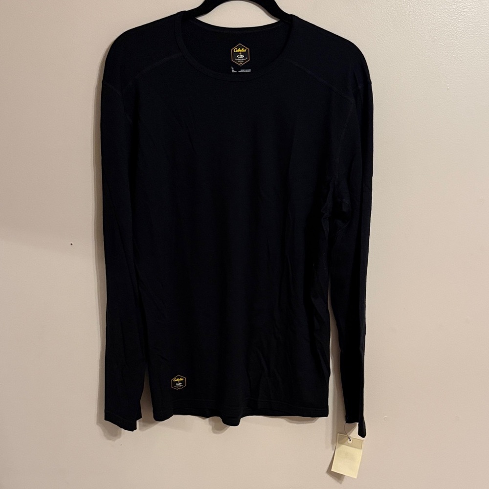 NWT Cabela’s + Icebreaker Merino 100% Wool Men’s Long Sleeve Base Layer Black L